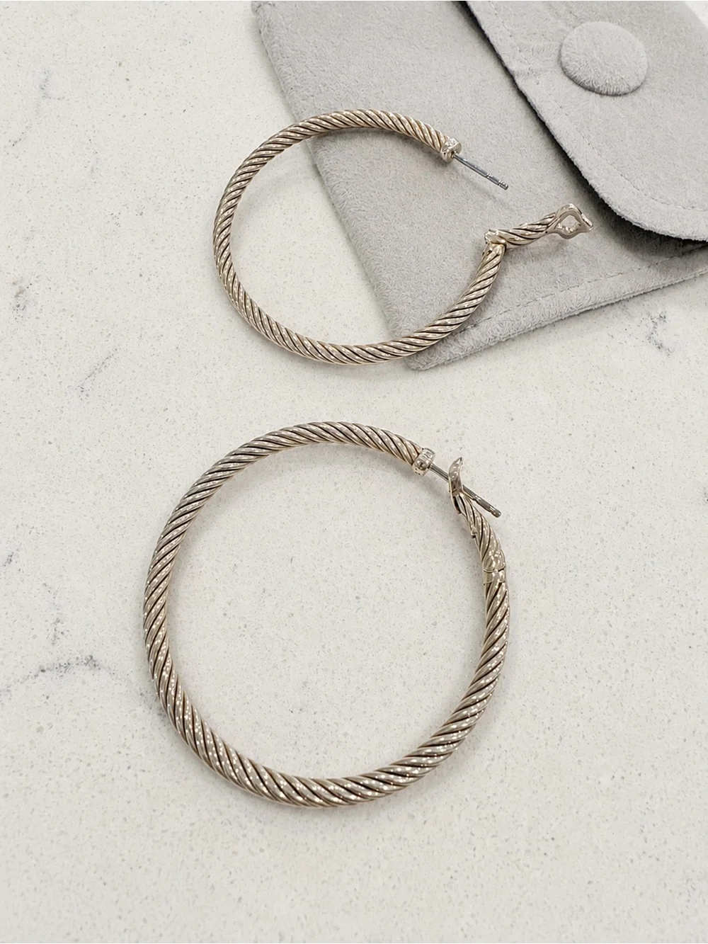 David Yurman DY 925 Cable Hoop Earrings – Sterling Silver – 2